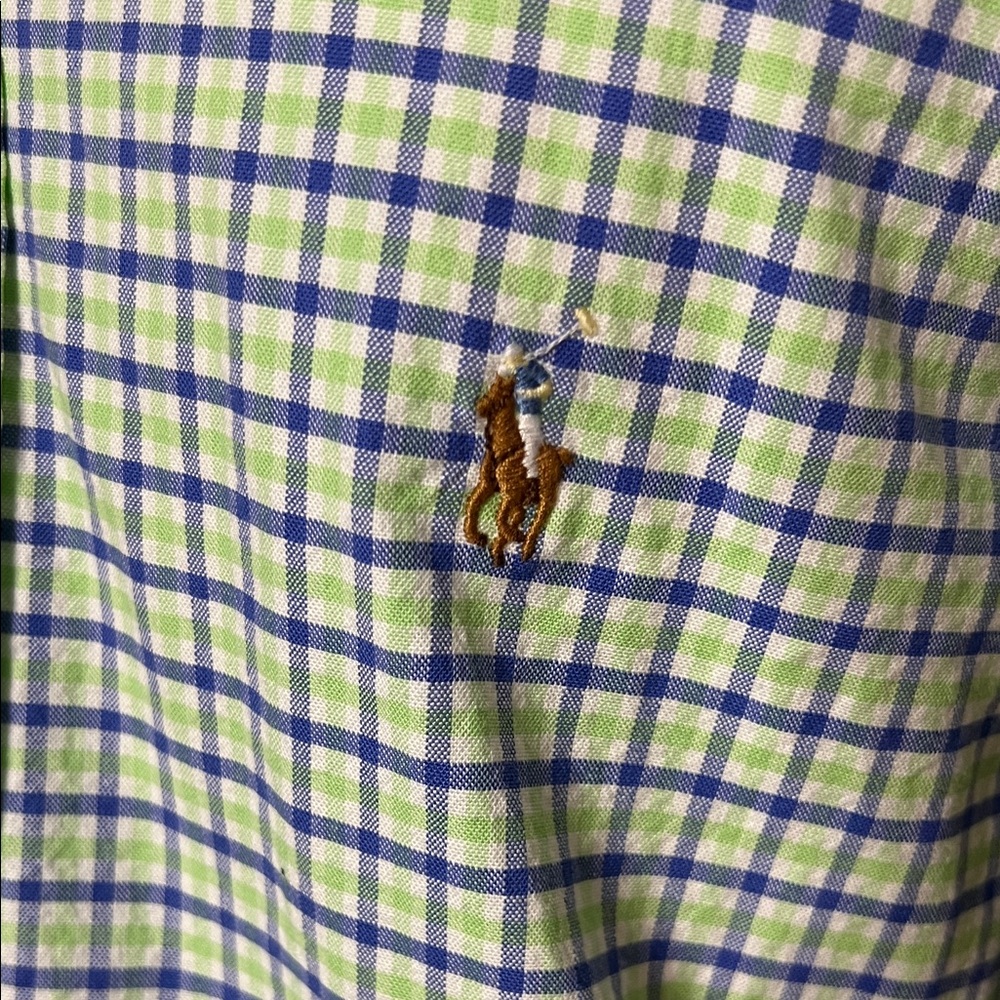 Ralph Lauren Blue and White Plaid Men's Shirt - Picture 4 of 10